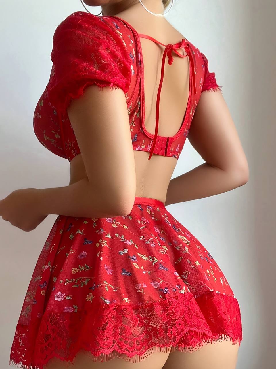 BEAUTIFUL LINGERIE FANCY FLOWERS ENSEMBLE LINGERIE