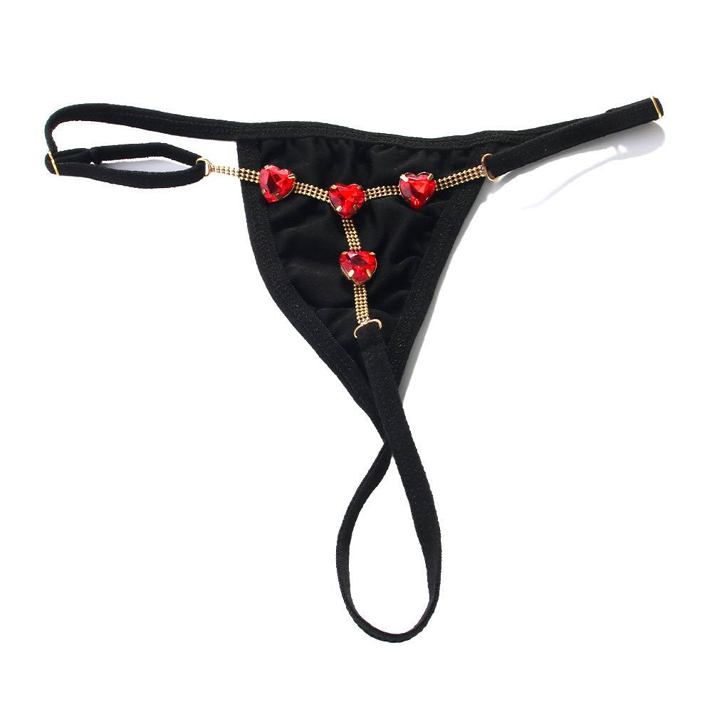 Crystal Red Heart Pendant Thong