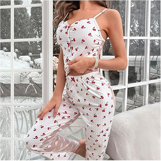 Cutie Pie Lingerie Strapless 2 piece Love lace transparent sleepwear pajamas