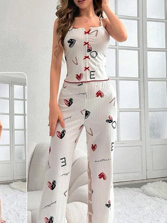 Cutie Pie Lingerie Strapless 2 piece Love lace transparent sleepwear pajamas