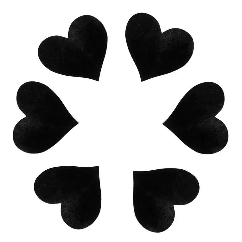 Black Matt Heart Nipple Covers