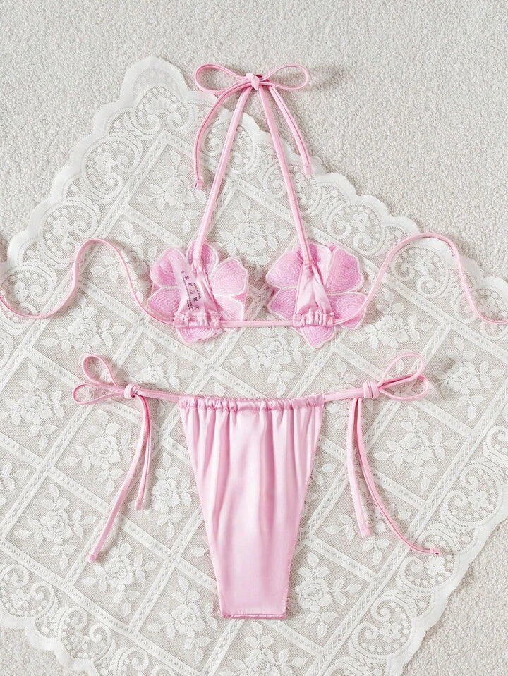 Micro Pink Flowers Bikini