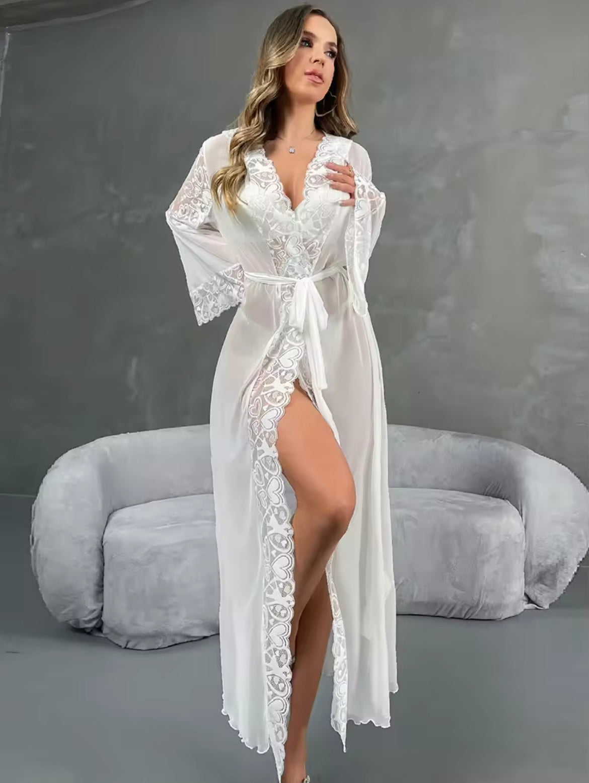 Silky White Robe