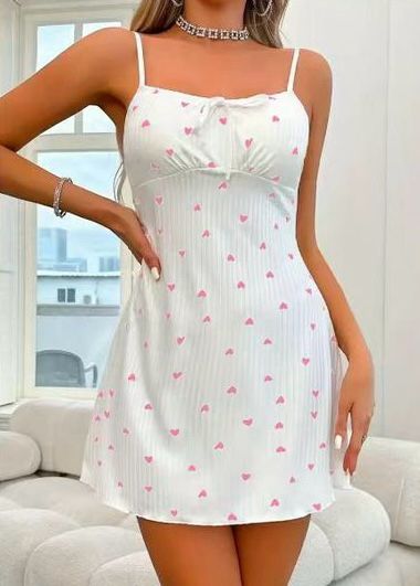 Heart-motif Pattern Nightwear Dress