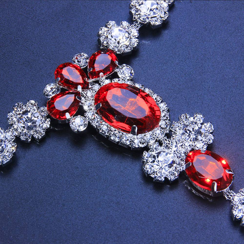 Red Crystal Thong - Elegant Rhinestone Waist Chain