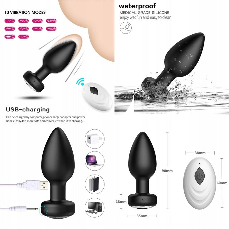 Wireless Remote Control Anal Plug Vibration