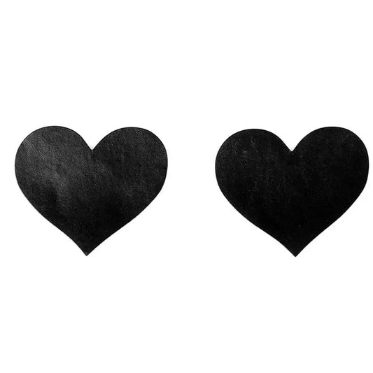 Black Matt Heart Nipple Covers