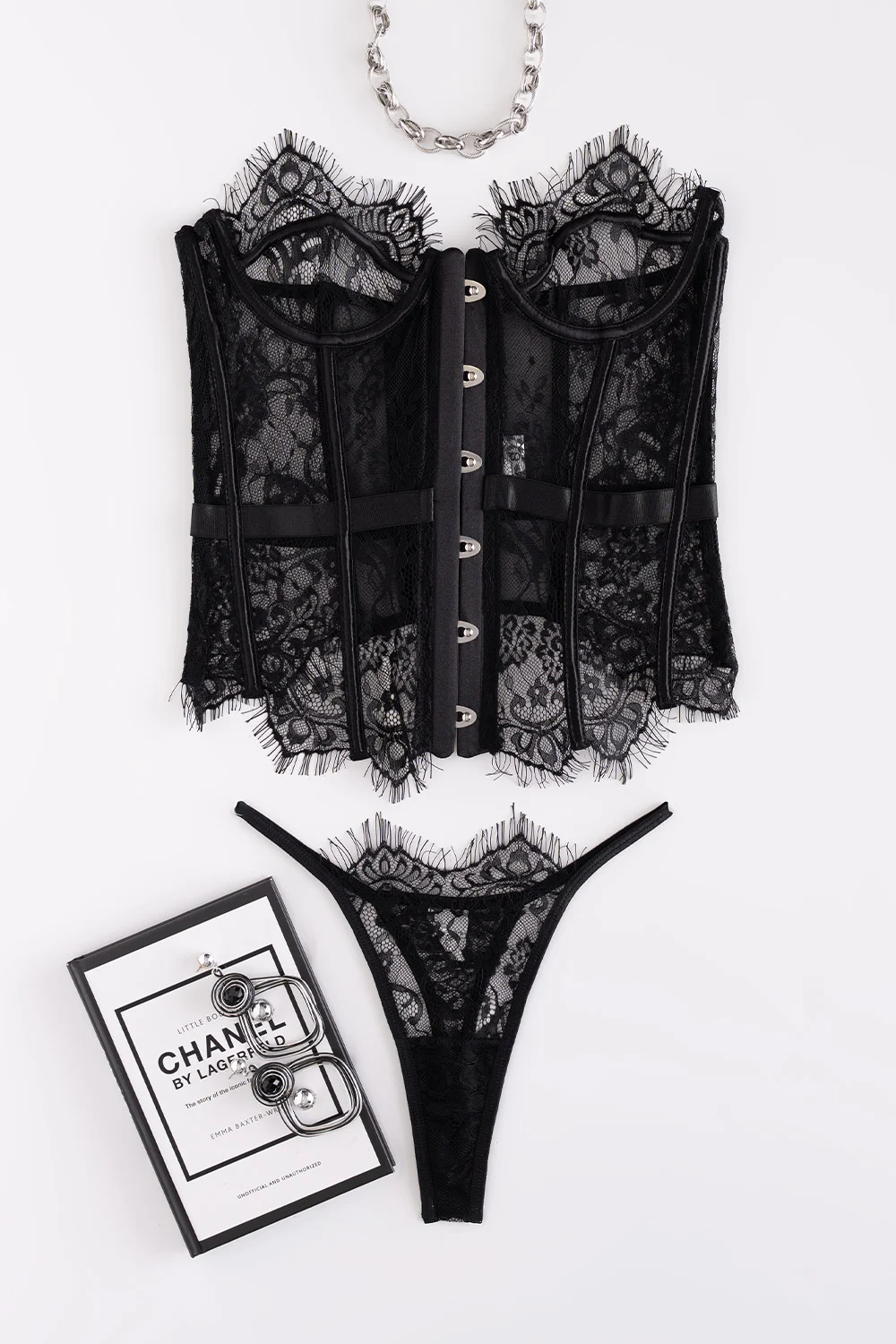 Lace Lingerie Set with Corset
BLACK or RED