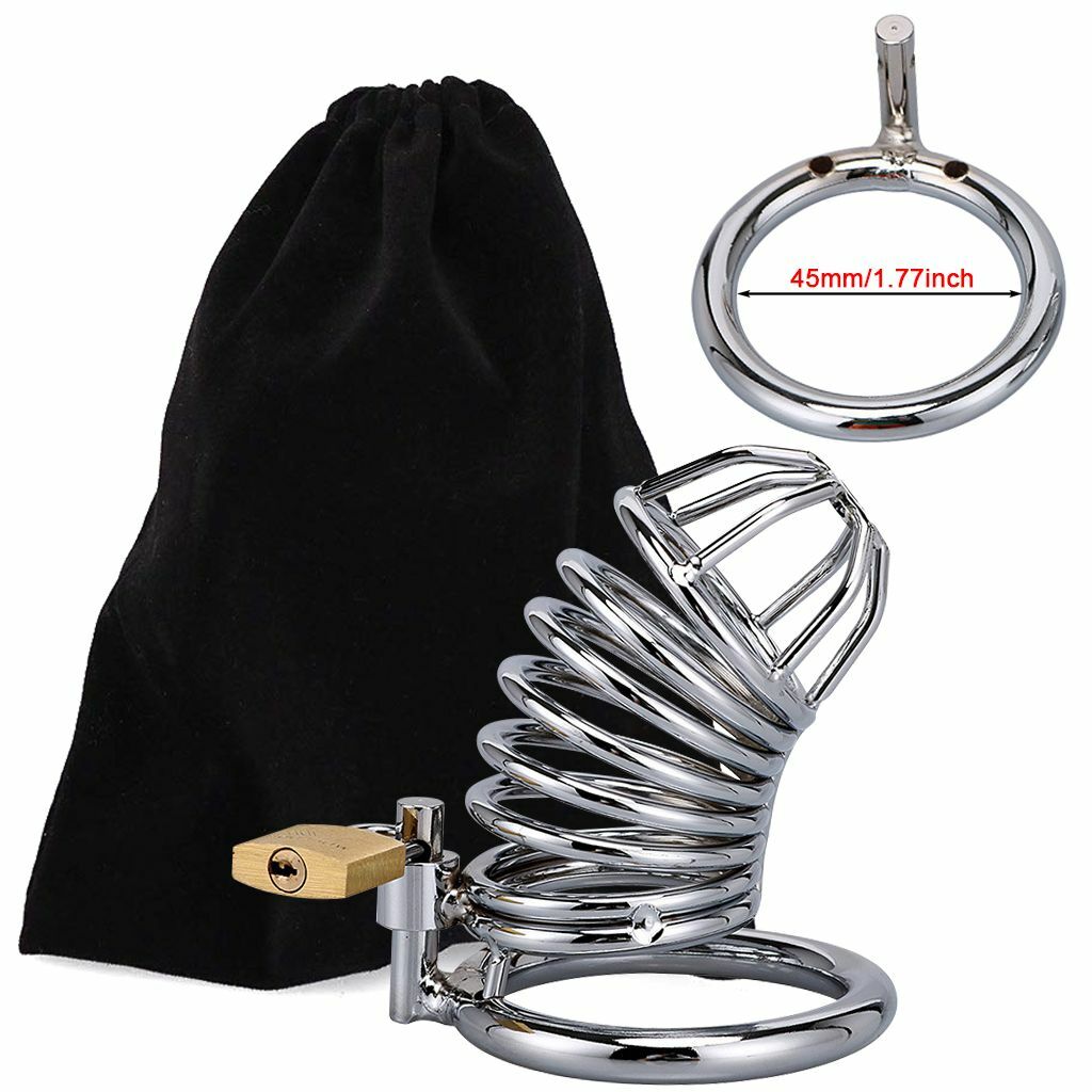 Stainless Steel Metal Male Chastity Cage Lock