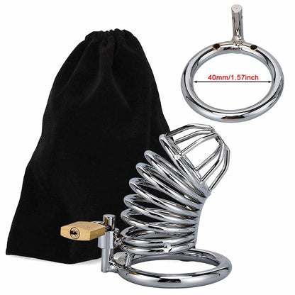Stainless Steel Metal Male Chastity Cage Lock