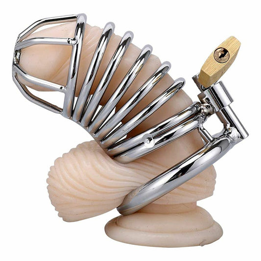 Stainless Steel Metal Male Chastity Cage Lock