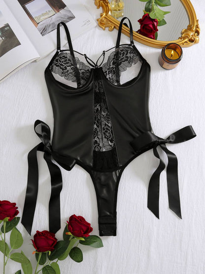 Bold Black Lace Bustier