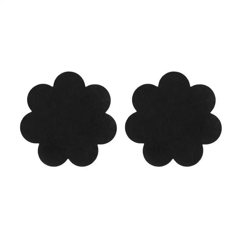 Black Matt Flowers Nipple Covers