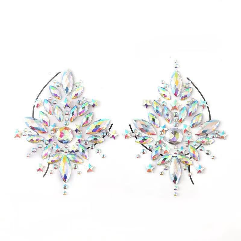 Women's Acrylic Crystal Chest Stickers Rhinestones