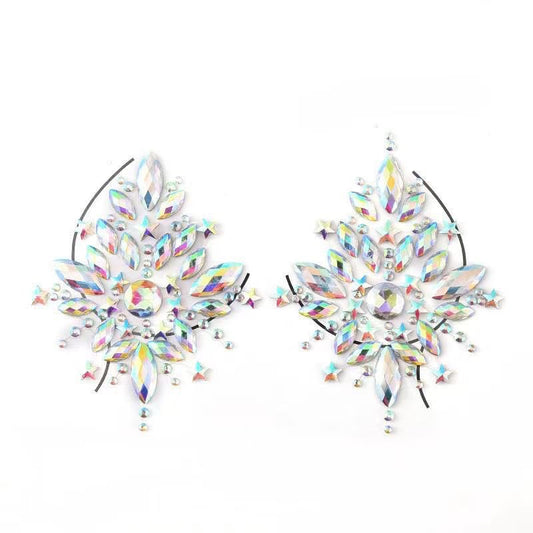 Women's Acrylic Crystal Chest Stickers Rhinestones