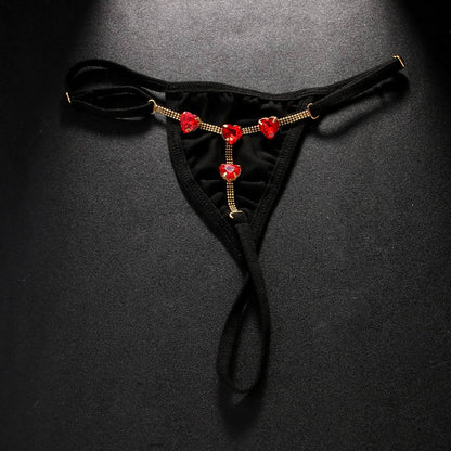Crystal Red Heart Pendant Thong
