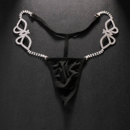 Rhinestone Butterfly Thong