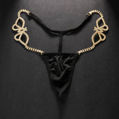 Rhinestone Butterfly Thong