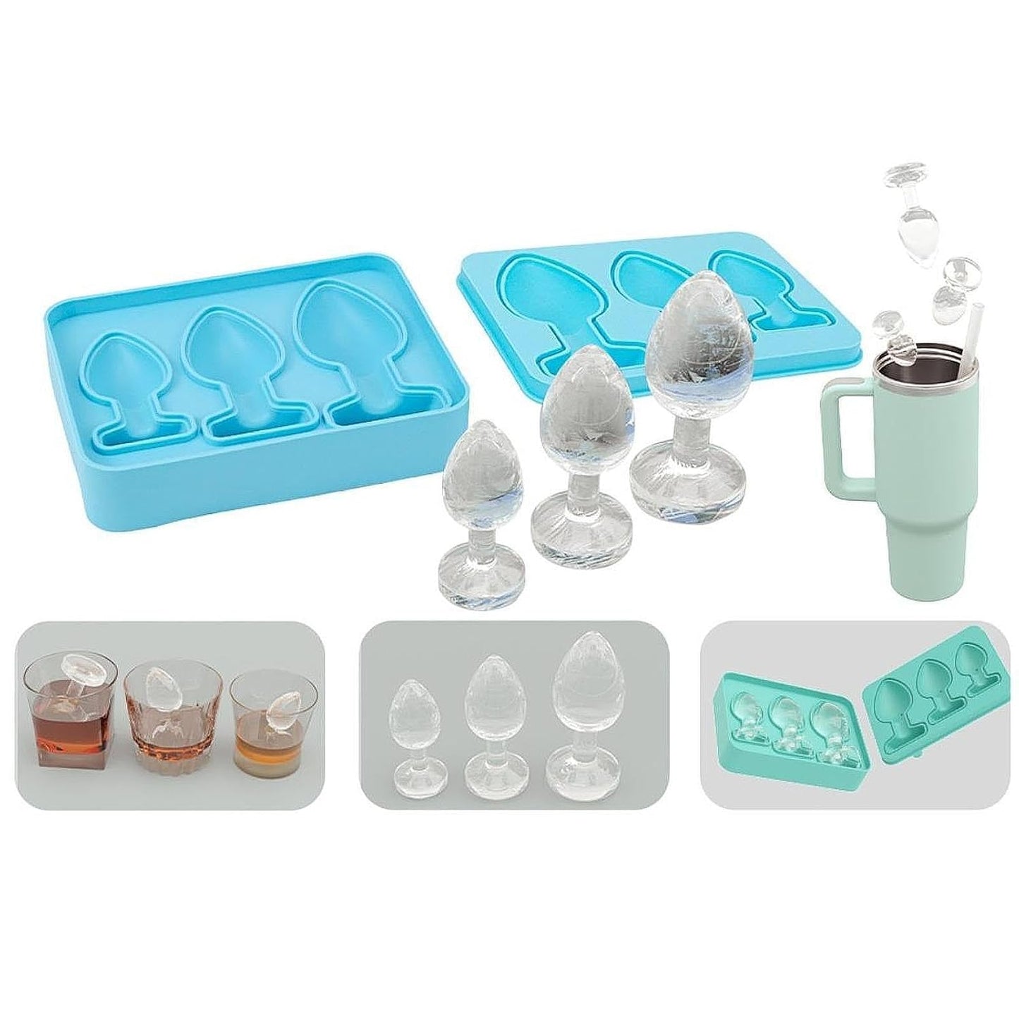 Ice Cubes Silicone Mould Three Sizes Grids