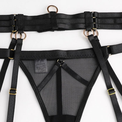 Premium Mesh see-through lingerie body shaping split suit