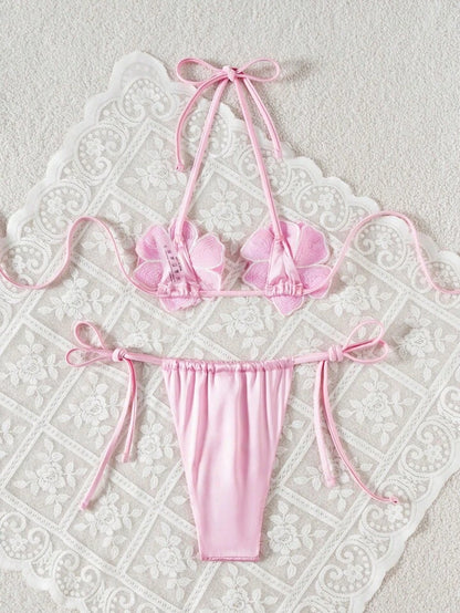 Micro Pink Flowers Bikini