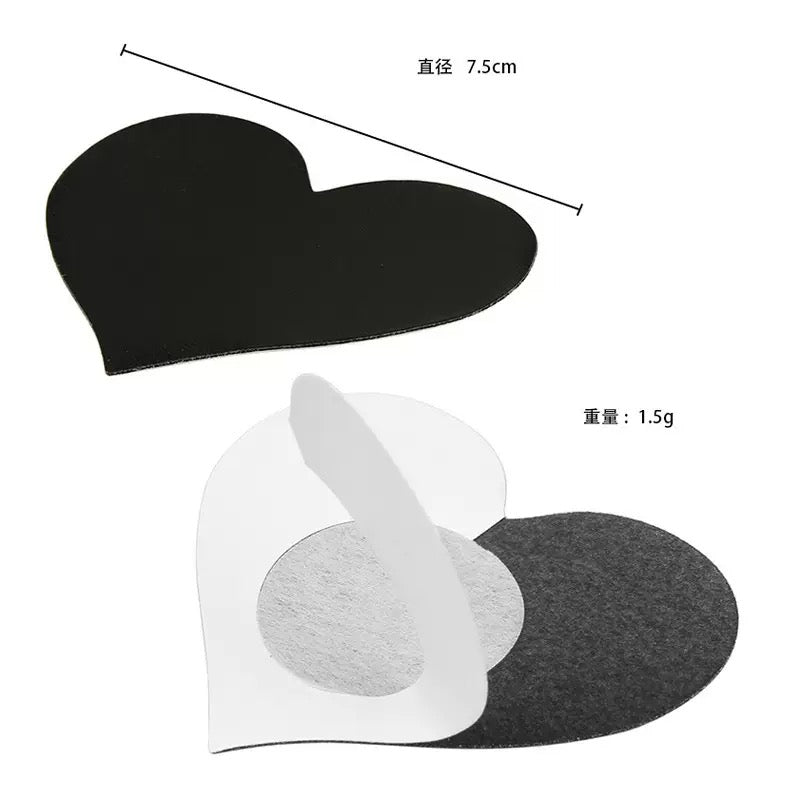 Black Matt Heart Nipple Covers