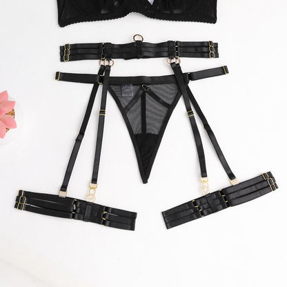 Premium Mesh see-through lingerie body shaping split suit