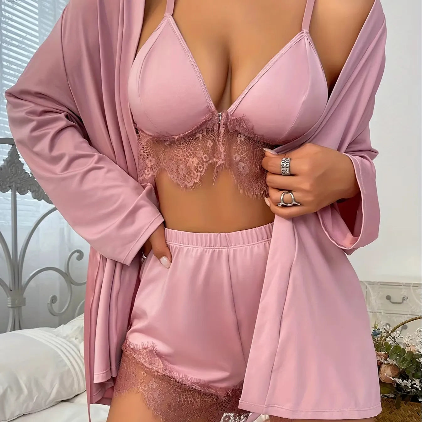 Three Pieces Pinkish Set