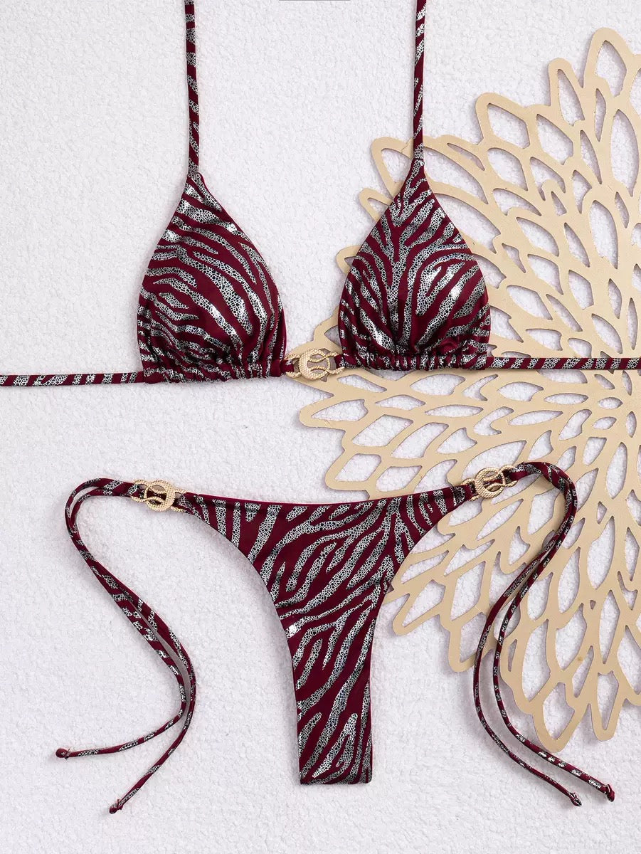 SHIMMERING ZEBRA PRINT BIKINI