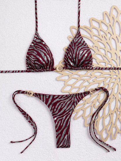 SHIMMERING ZEBRA PRINT BIKINI