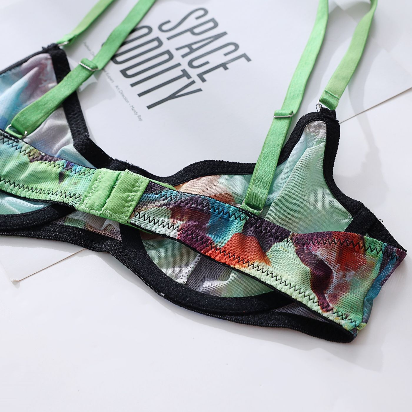 Tie-Dyed Print Lingerie 5-Pieces Set