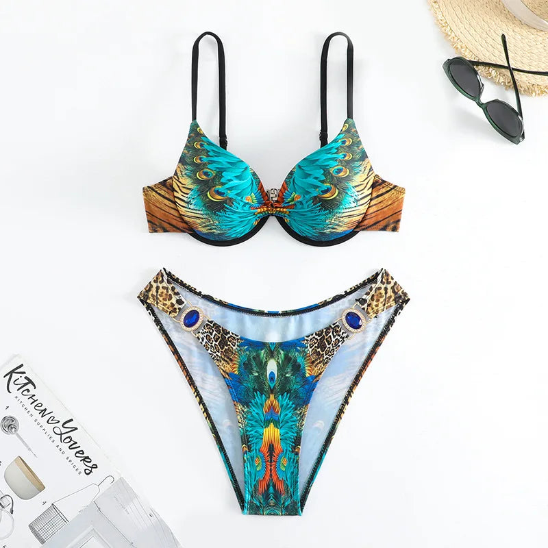 Blue peacock Swimwear