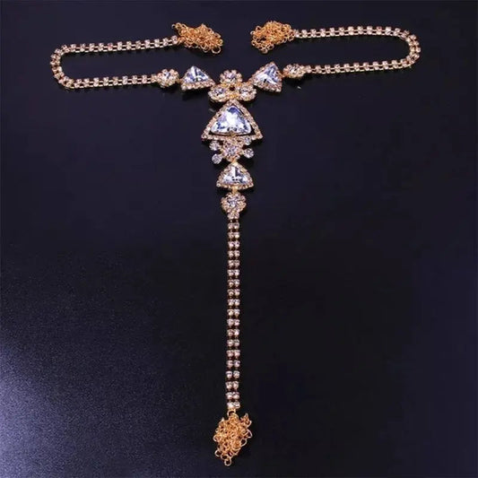Crystal Rhinestone Designer Chain Thong