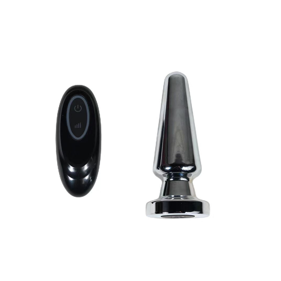 Metal wireless remote control cone anal plug