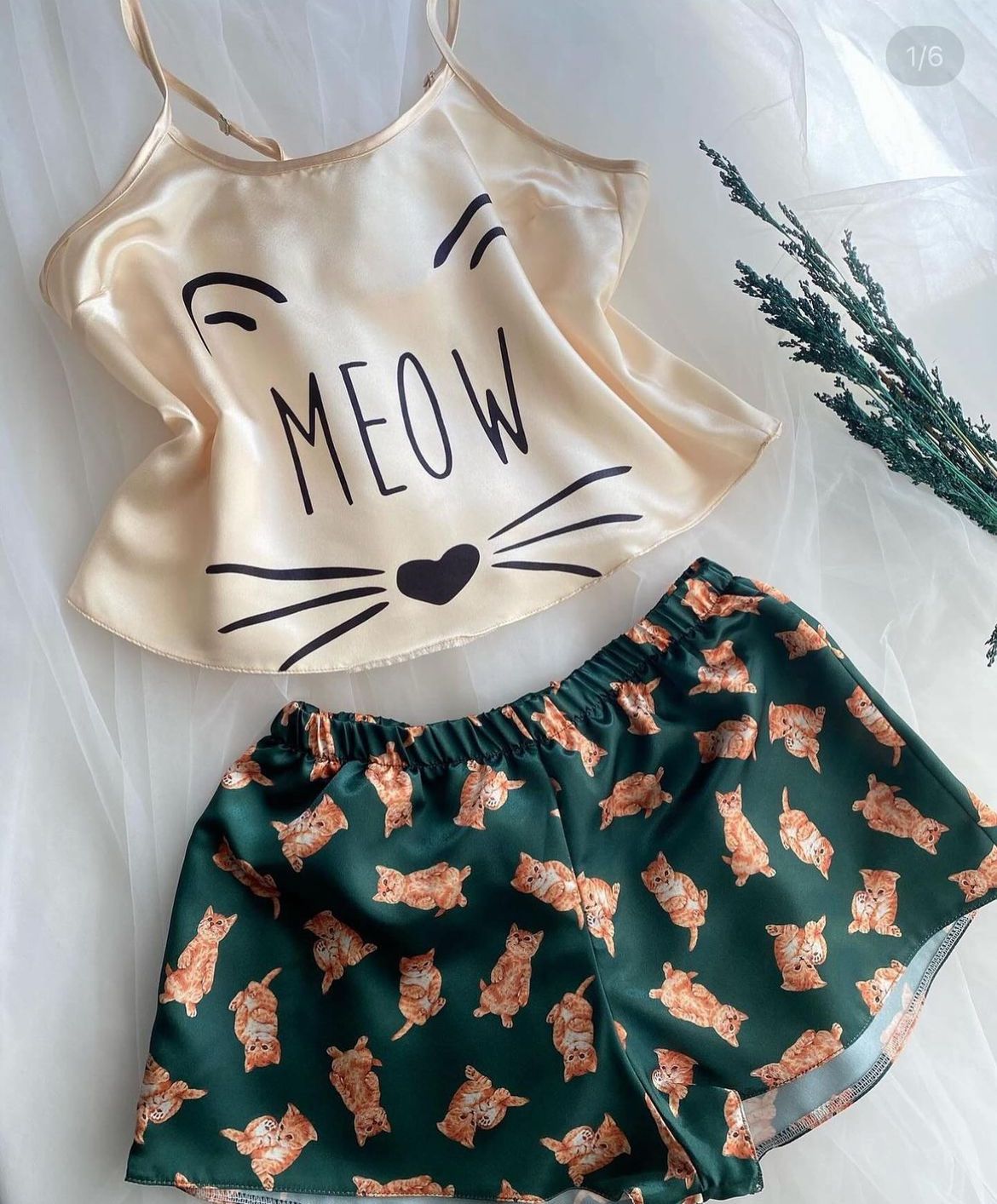 Cat Pyjama Short