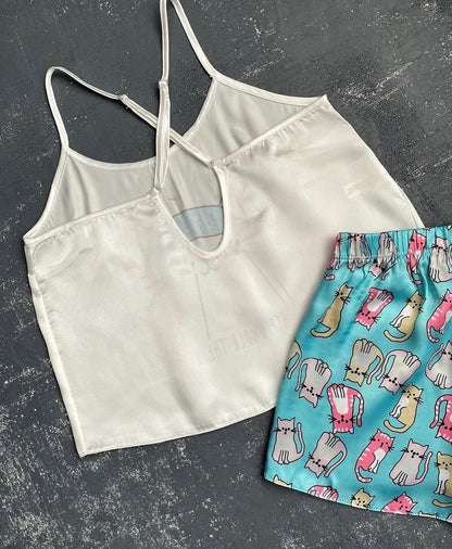 Blue Cat Pyjama Short