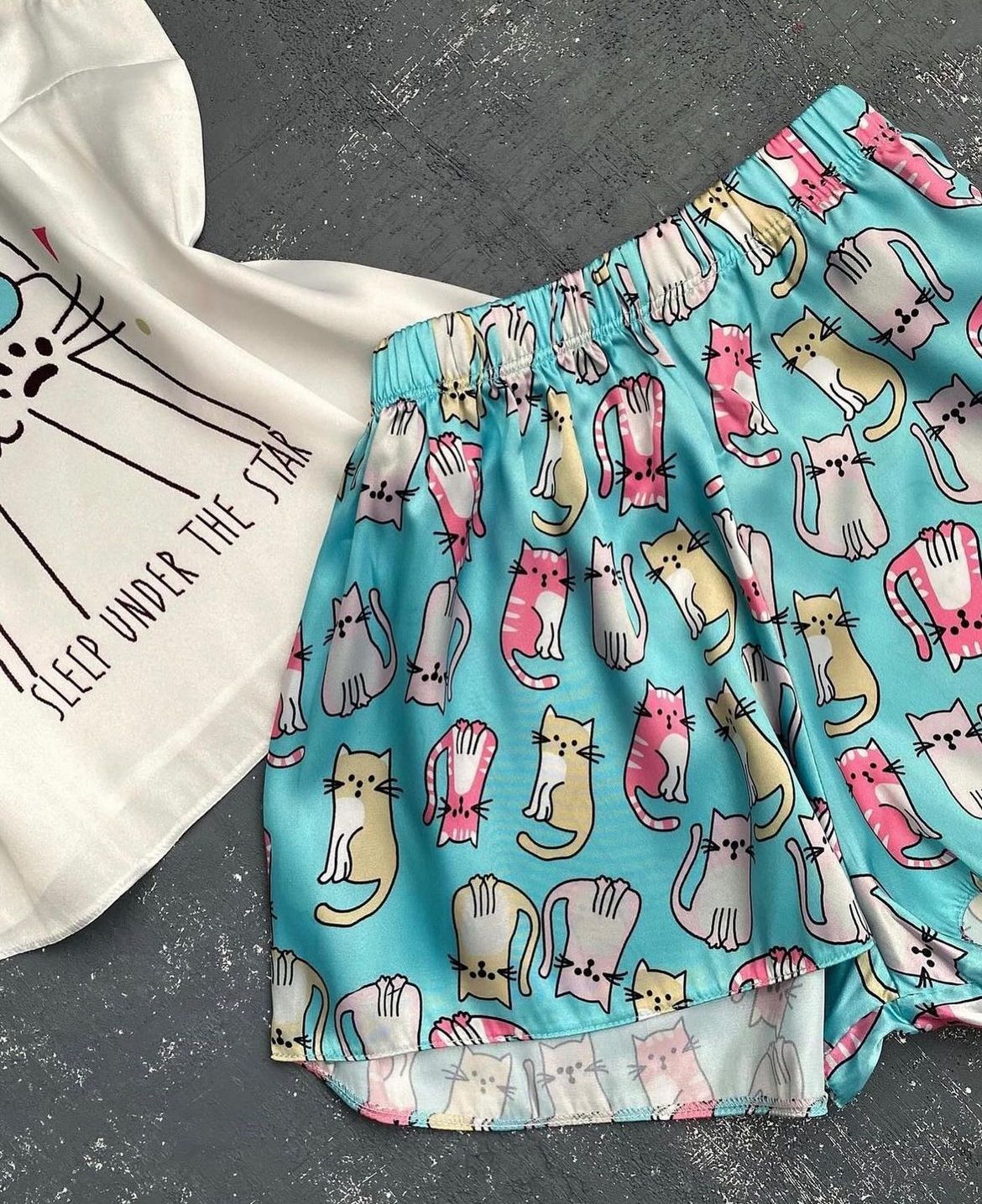 Blue Cat Pyjama Short