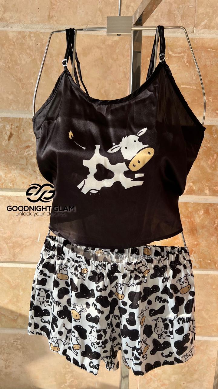 Cow Print Pyjama Short