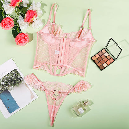 Stunning Longline Lace Bra Set