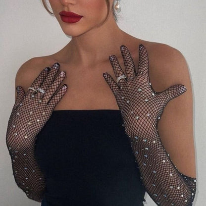 Rhinestones Gloves