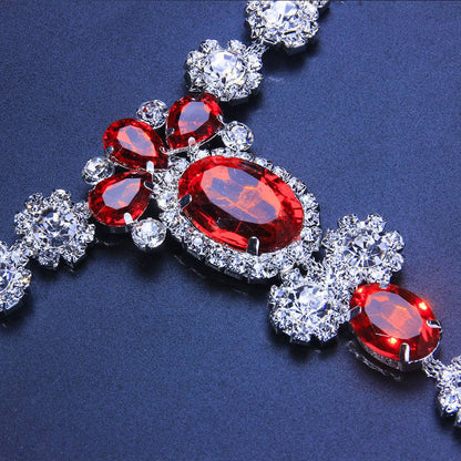 Red Crystal Thong - Elegant Rhinestone Waist Chain