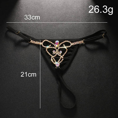 Women Rhinestone Thong