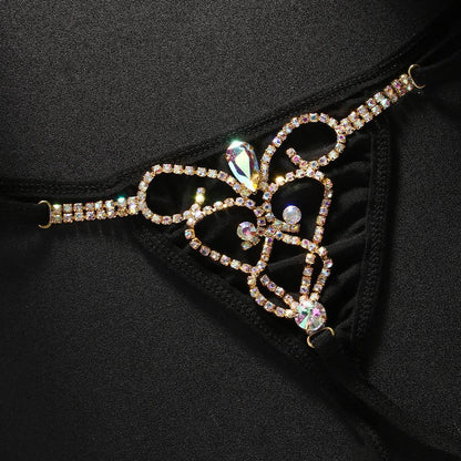 Women Rhinestone Thong